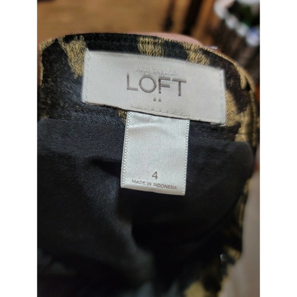 Loft Women's Multicolor Polyester/Rayon Elastic Waist Knee Length Flare Skirt 04 - Picture 5 of 7